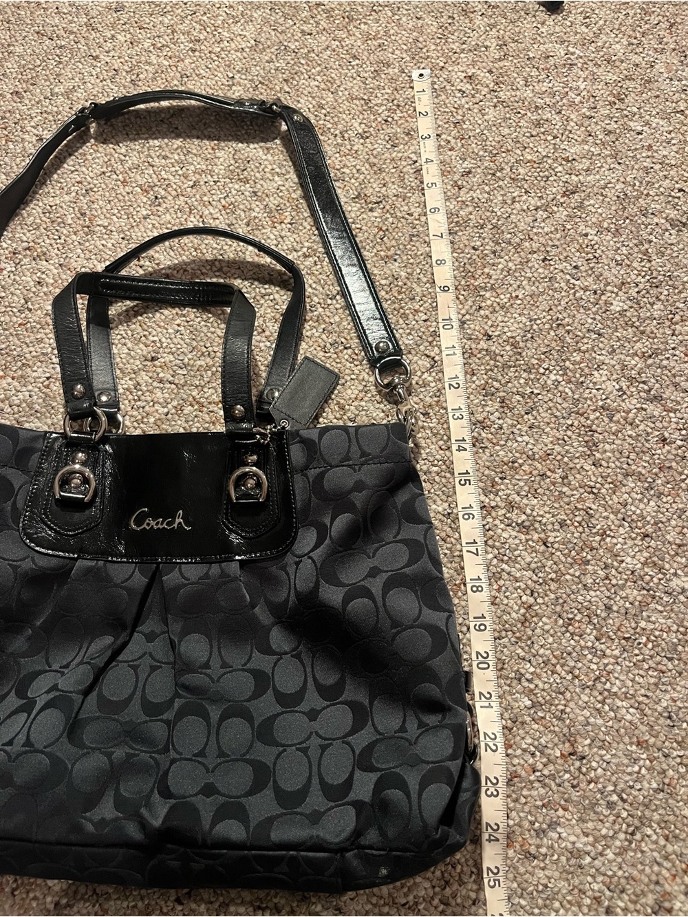 Coach Black Ashley Signature Tote Bag with Removable Strap - Picture 15 of 15